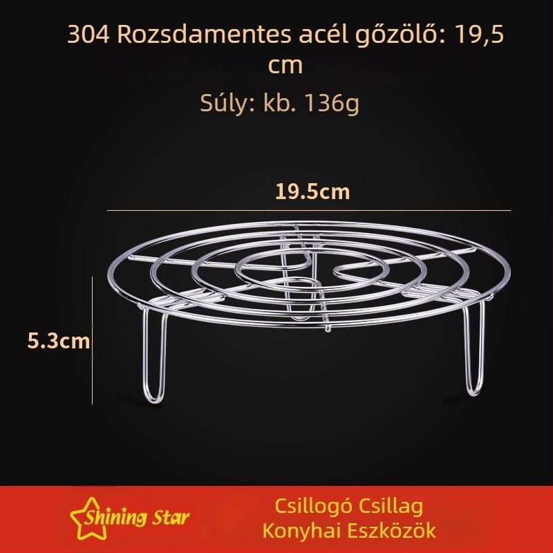 Háromszög alakú gőzölő rács 304-es rozsdamentes acélból – Multifunkcionális gőzölő rács otthoni és kereskedelmi használatra