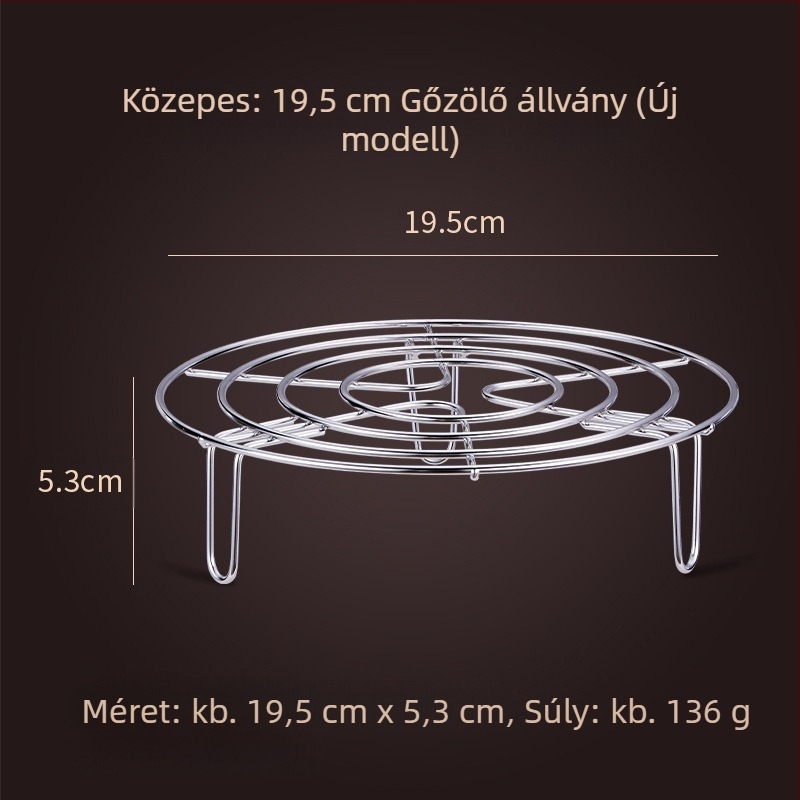 Háromszög alakú gőzölő rács 304-es rozsdamentes acélból – Multifunkcionális gőzölő rács otthoni és kereskedelmi használatra