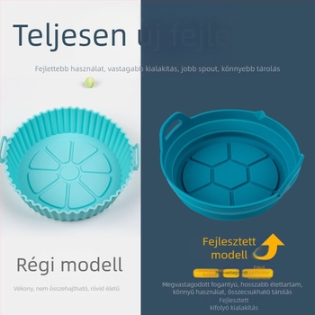 Összecsukható szilikon sütő-fritőz készlet, mikróban használható tál és sütőmatrac, élelmiszer-szilikon