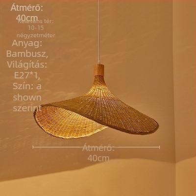 Függő vezetékes csillár; bambusz test; bambusz árnyékoló; LED világítás; 220V
