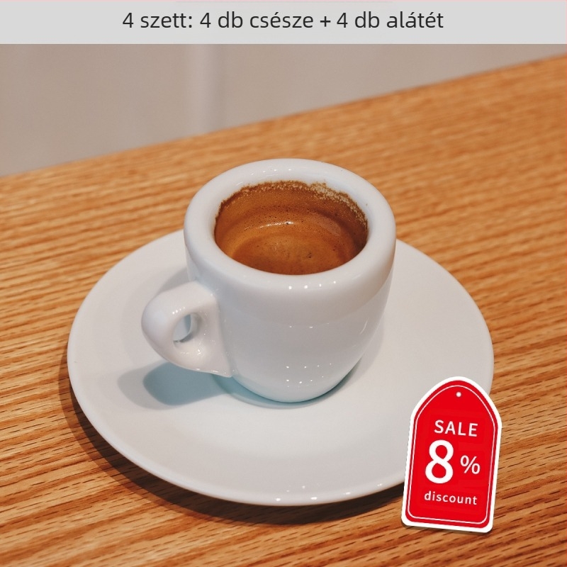 Espresso pohár kerámia, 9 mm vastagság, alátéttel