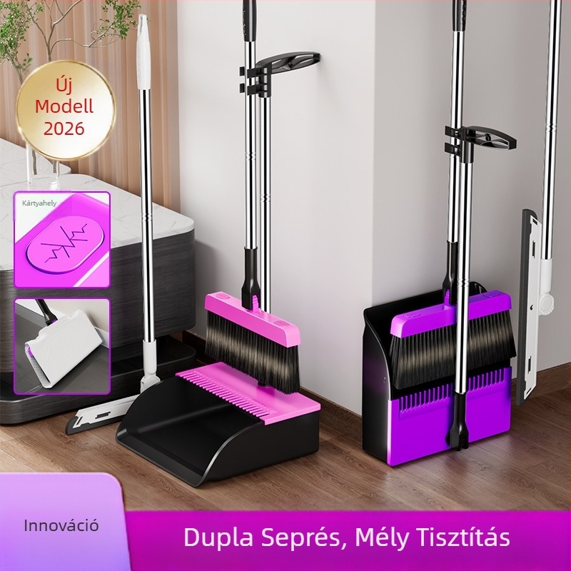 Seprű és lapát készlet – Műanyag, 2025-ös bevezetés, Súly 800 g, Csomagolásonkénti mennyiségek: 32 zacskó, 20 doboz, 34 nagy tétel