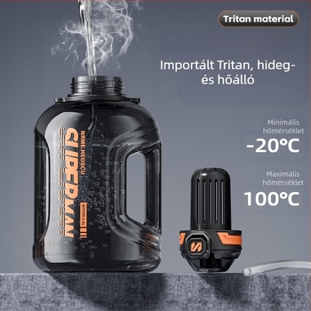 Sportos vízpalack teás szeparációval, magas hőmérsékletnek ellenálló, nagy kapacitású; Anyag: Műanyag; Márka: Egyéb
