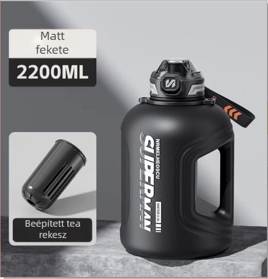 Sportos vízpalack teás szeparációval, magas hőmérsékletnek ellenálló, nagy kapacitású; Anyag: Műanyag; Márka: Egyéb
