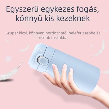 Rozsdamentes acél termosz pohár ugráló – belső 304, külső 201, vákuumos hőszigetelés 6–12 óra, testreszabható logó