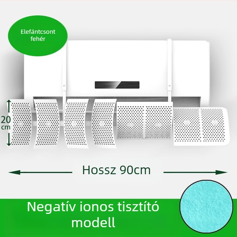 Falihoz szerelhető klímaberendezés légáramlat-deflektora, ABS, univerzális légirányváltás, hálószoba számára