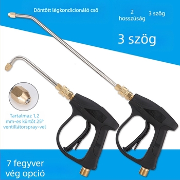 Magasnyomású vízpisztoly klímaberendezések tisztítására — rozsdamentes könyökcsatlakozás, réz gyorscsatlakozó, ventillátor alakú sugárkivágás