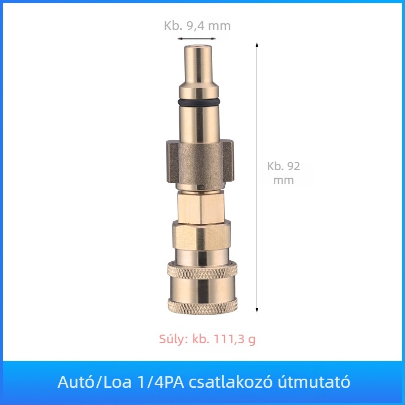 Magasnyomású vízpisztoly klímaberendezések tisztítására — rozsdamentes könyökcsatlakozás, réz gyorscsatlakozó, ventillátor alakú sugárkivágás