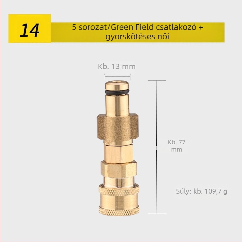 Magasnyomású vízpisztoly klímaberendezések tisztítására — rozsdamentes könyökcsatlakozás, réz gyorscsatlakozó, ventillátor alakú sugárkivágás