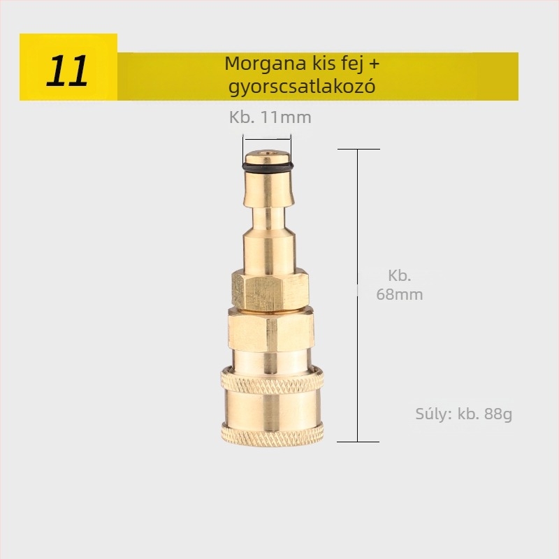Magasnyomású vízpisztoly klímaberendezések tisztítására — rozsdamentes könyökcsatlakozás, réz gyorscsatlakozó, ventillátor alakú sugárkivágás