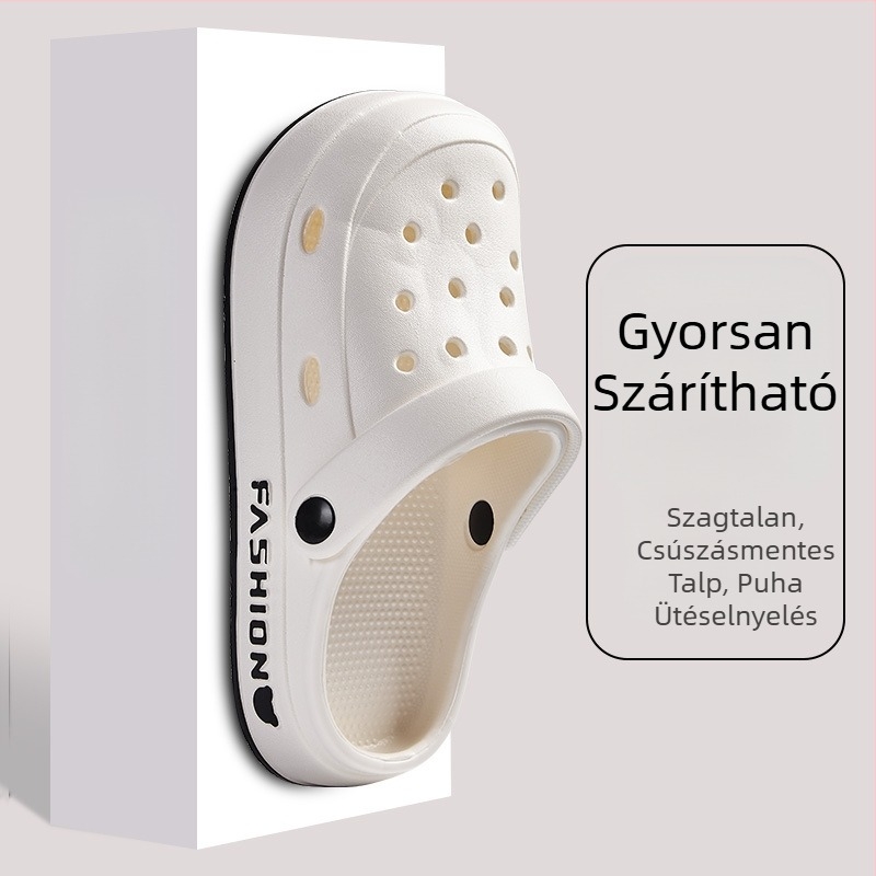 Uniszex EVA Crocs-stílusú papucs, vastag csúszásmentes talppal, lélegző és vízálló nyári viselet.