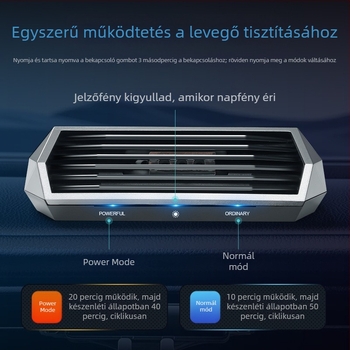 Autóba ozonizáló légtisztító, Modell 8813, USB tápegység (5V), 2W, Aktív oxigén 40 mg, Negatív ionok 100000