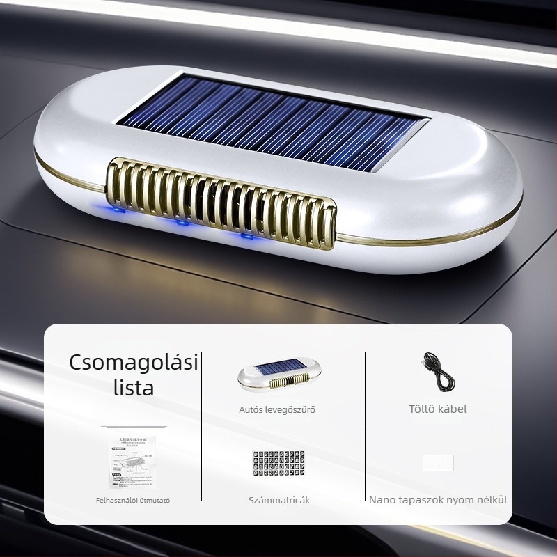 Autóba ozonizáló légtisztító, Modell 8813, USB tápegység (5V), 2W, Aktív oxigén 40 mg, Negatív ionok 100000