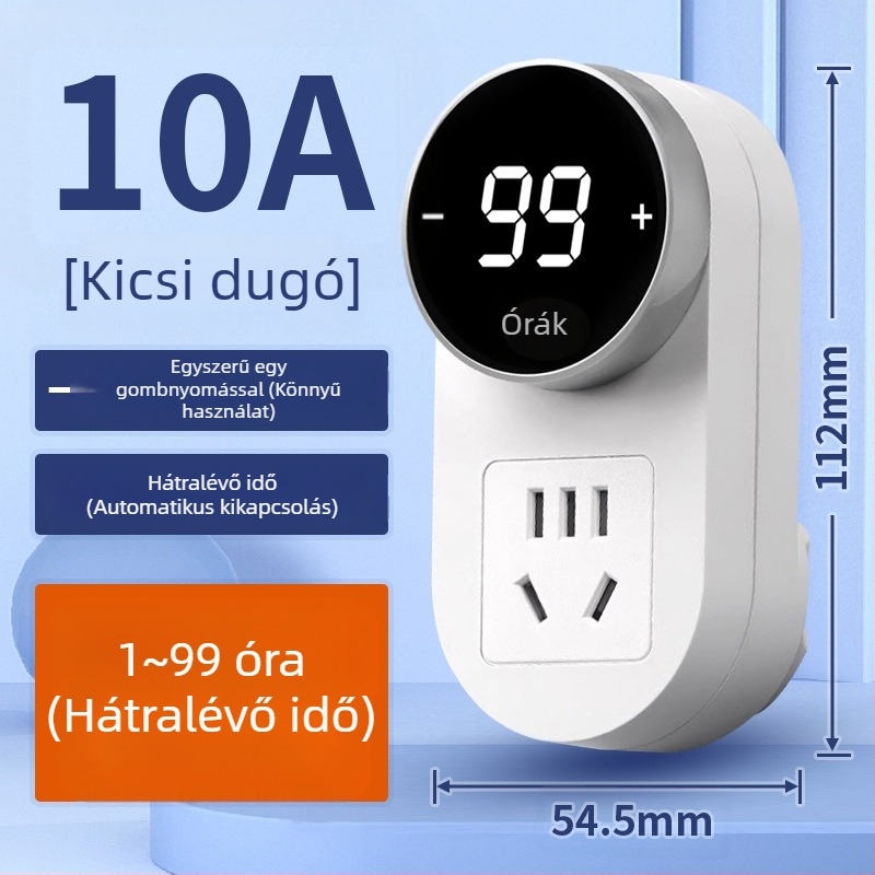 Kailan időzítő dugaszolóaljzat, túláram elleni védelemmel, töltésvédelmet otthoni eszközök és telefonok számára, automatikus kikapcsolás visszaszámlálással