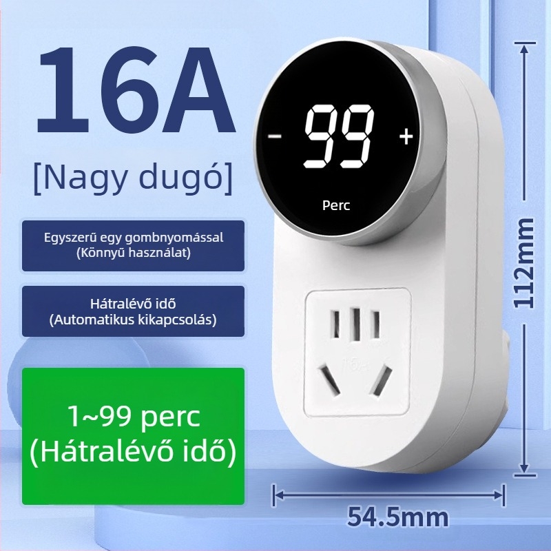 Kailan időzítő dugaszolóaljzat, túláram elleni védelemmel, töltésvédelmet otthoni eszközök és telefonok számára, automatikus kikapcsolás visszaszámlálással