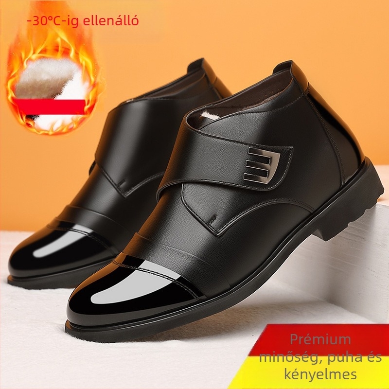 Férfi téli papucs fleece bélés, mikroszálas felső, PVC talp, vastag kialakítás, slip-on, kerek orr