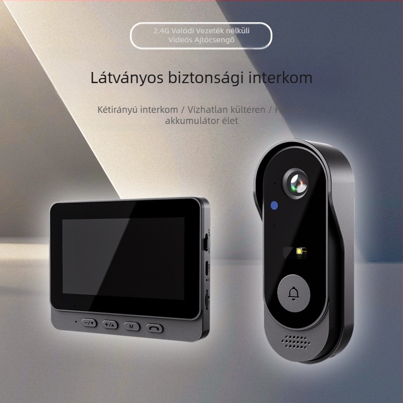 X8 vízálló videó kapucsengő belső kijelzővel, párosítás nélkül, otthoni biztonsági videó interkom, éjszakai látás, USB 5V