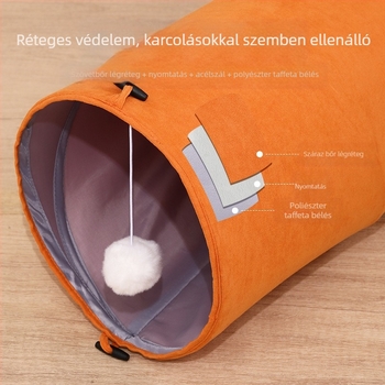 Macska alagút többnyílású kialakítással, összecsukható egyenes cső, textil anyag - Xinxuan