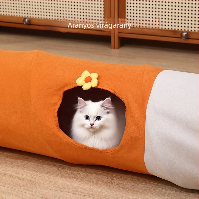 Macska alagút többnyílású kialakítással, összecsukható egyenes cső, textil anyag - Xinxuan