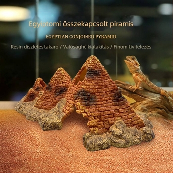 Mászó kisállat tájkép dekoráció – Egyiptomi piramis Sfinks fejjel; Anyag: gyanta; Eredet: Xiamen; Márka: Xin Li; Fő felhasználás: mászó kisállatok táj megalkotása
