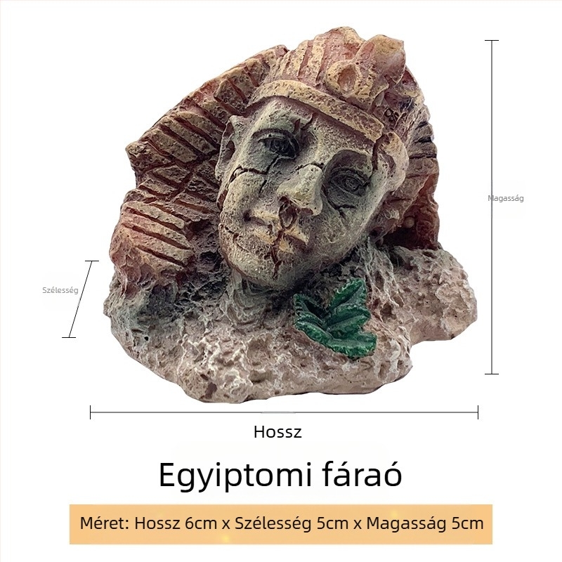 Mászó kisállat tájkép dekoráció – Egyiptomi piramis Sfinks fejjel; Anyag: gyanta; Eredet: Xiamen; Márka: Xin Li; Fő felhasználás: mászó kisállatok táj megalkotása