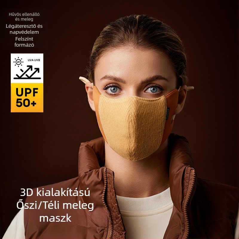 Őszi-téli arcmaszk, légáteresztő, UV védelem, napfényvédő; poliészter rost; téli kiadás 2023; stílus: univerzális, irodai stílus, egyszerű, félfedés