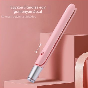 Hajvasaló és göndörítő – USB mini, vezeték nélküli, hordozható, turmalin-kerámia fűtés, állítható hőmérséklet, 110W/50V, száraz hajhoz