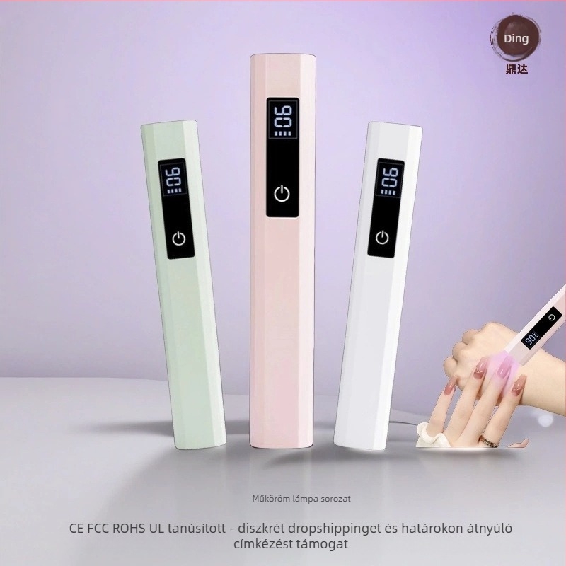 Kézben tartható mini vezeték nélküli körömlámpa LCD-kijelzővel a gyorsszárítású manikűrhöz