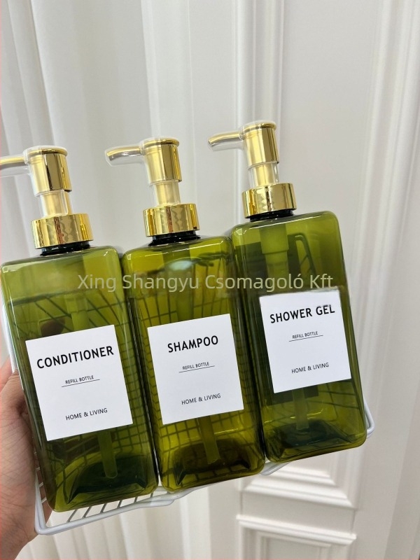 Szögletes pumpás műanyag üveg szállodai felhasználásra – kondicionáló, lotion, masszázsolaj (Eredet: Shaoxing, Zhejiang; Anyag: PET; Gyártási technológia: Blow molding; Csomagolás: Kozmetikai csomagolás)