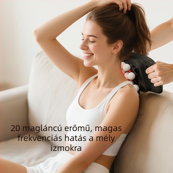 Újratölthető többfejű masszírozó izomlazításhoz, derék és hátsó területekre, magas frekvenciájú vibráció, 6+ fej, beépített 2000–4000 mAh akkumulátor, 1–3 óra üzemidő, alacsony zaj