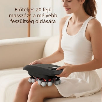 Újratölthető többfejű masszírozó izomlazításhoz, derék és hátsó területekre, magas frekvenciájú vibráció, 6+ fej, beépített 2000–4000 mAh akkumulátor, 1–3 óra üzemidő, alacsony zaj