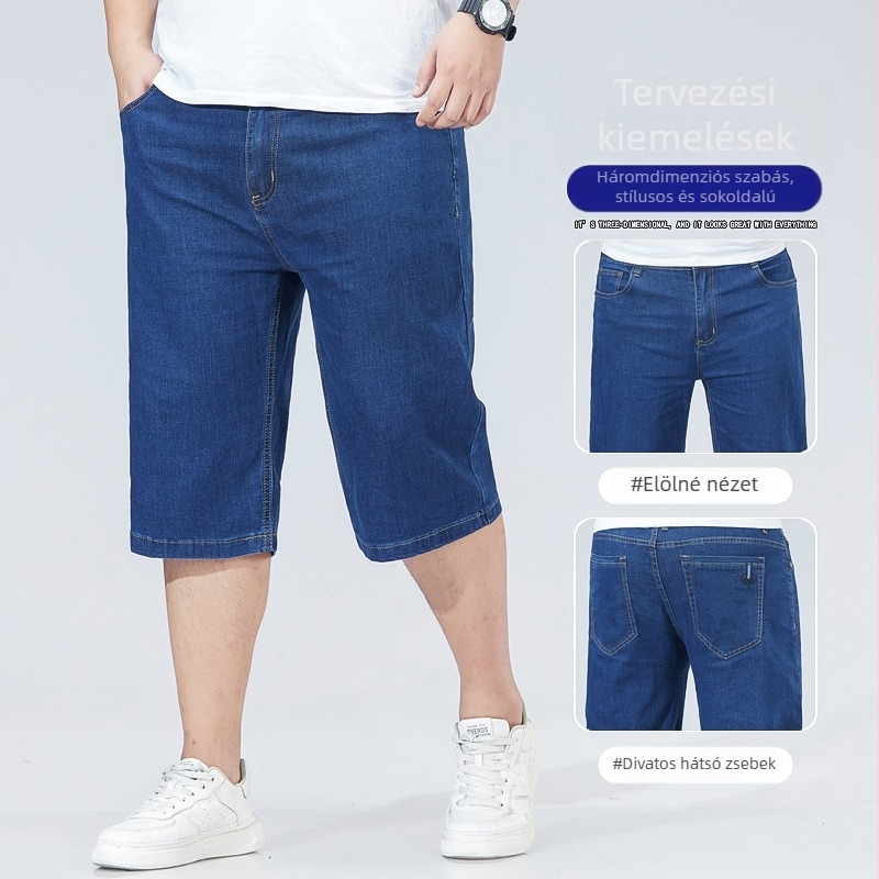 Denim farmernadrág, egyenes szárú, középtalpi derékkal, pamut denim, több zseb