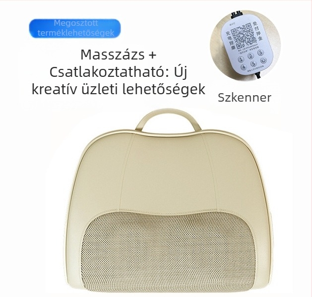 Almaszerű formájú masszírozó párna, 6+ masszázsfejjel, nyakra, hátra, deréktáji, csípőre és lábakra; 3. fokozat; mechanikus masszázs