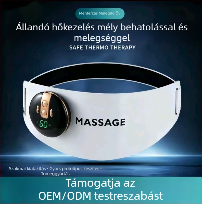 EMS fűtőöv fényterápiás masszázzsal, akkumulátoros, modell N10, 4 szintű hőmérséklet-szabályozás 50°C-ig