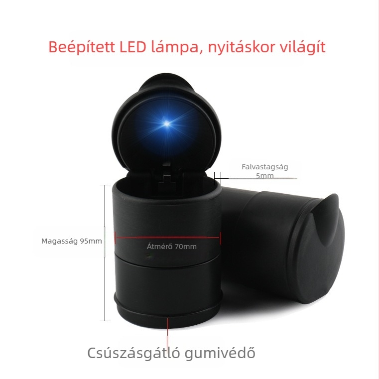 Autóhamutartó LED éjszakai fényével, magas hőmérséklet-álló, fedéllel, 4S univerzális