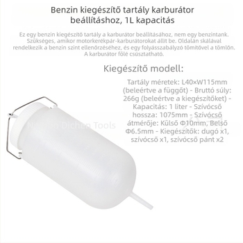 Oldsky 1L PE üzemanyag-kiegészítő tartály karburátor-beállításhoz – autókarbantartás, motor sorozat