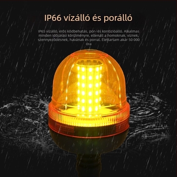 60 LED-es mezőgazdasági gép figyelmeztető lámpa, 12-24V, 2A, PC+ABS ház