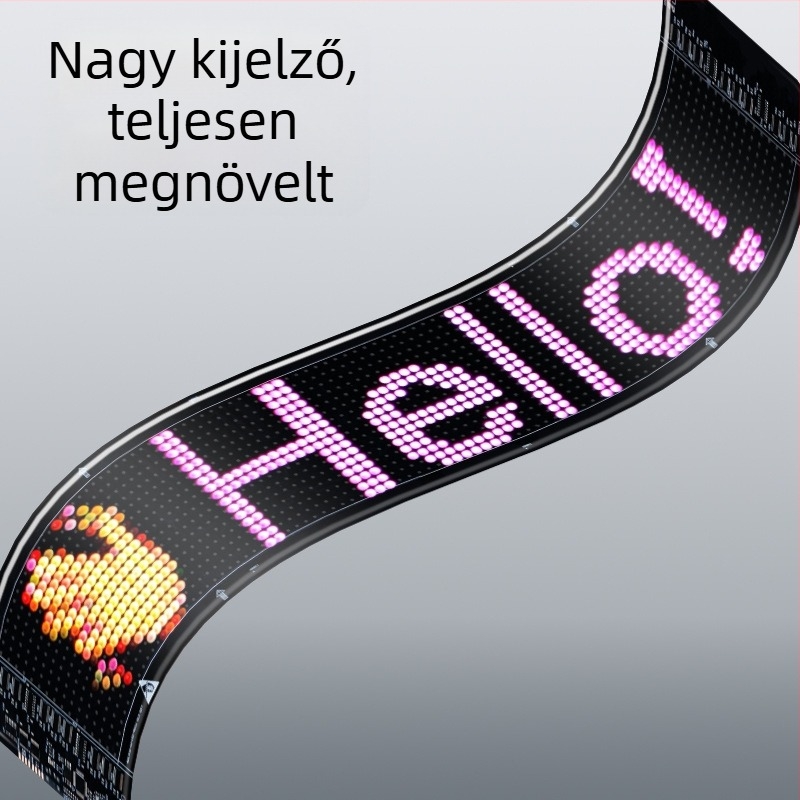 Autó LED pixeles puha képernyő fény, PU+FPCB, 2W, 5V, 12A, univerzális kompatibilitás