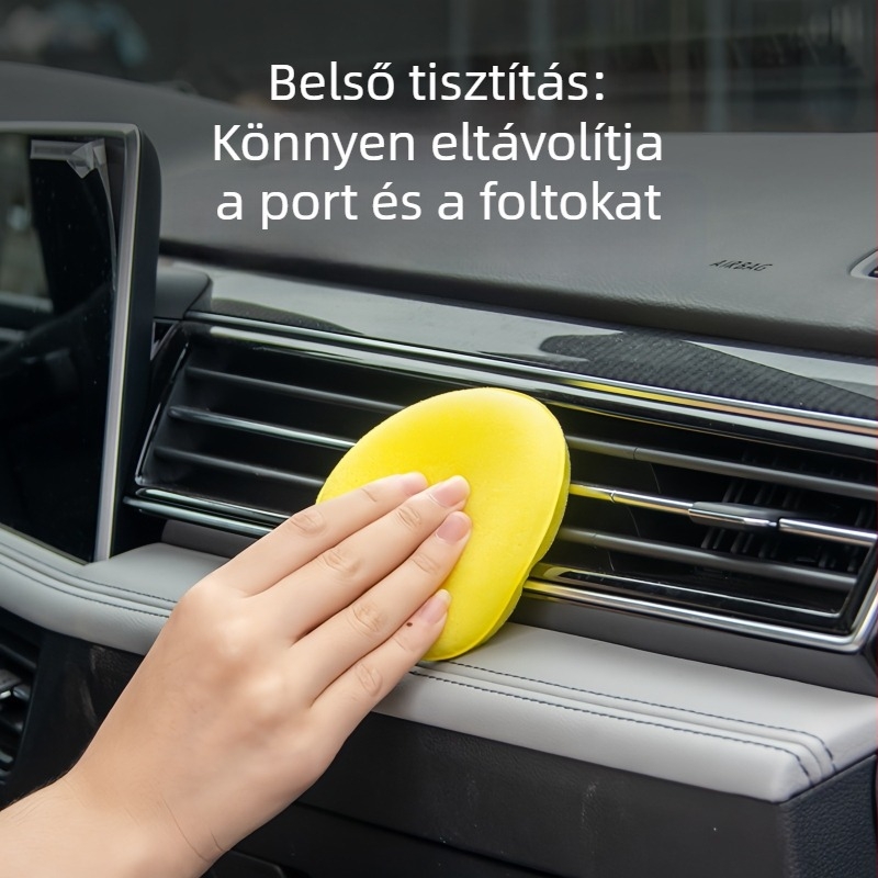 Autóviaszhoz kézi szivacsos eszköz, köríves fogantyúval és szivacsból álló blokkal a tömör viasz felhordásához és karbantartáshoz