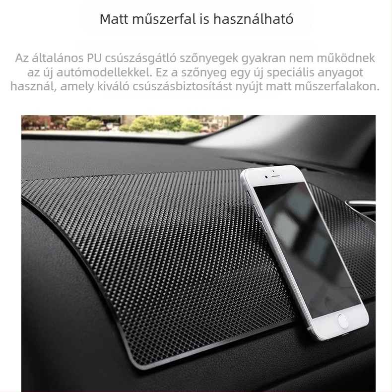 Autó belső csúszásmentes pad a műszerfalon telefon tartóval, PU anyag, Mushang márka, testreszabható logó, minta: Egyéb