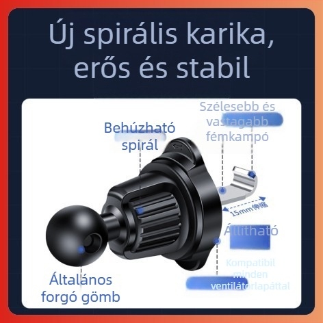 Mágneses autótelefon-tartó, 360° forgás, szerelhető a szellőzőbe, univerzális kompatibilitás, súly 103 g