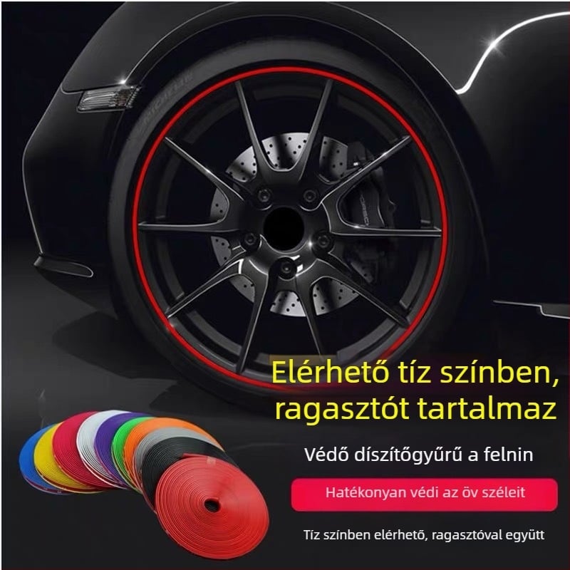 Kerékagy antiütköző szalag - gumi, testreszabható feldolgozás, modell: kerékagy matrica, általános kompatibilitás