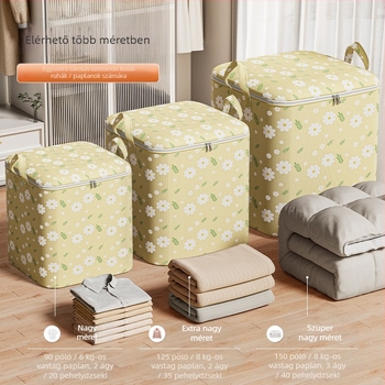 Kocka alakú tároló táska dunyha és ruhák számára, nonwoven anyagból, többfunkciós, hálószoba, utazás és nappali tároláshoz