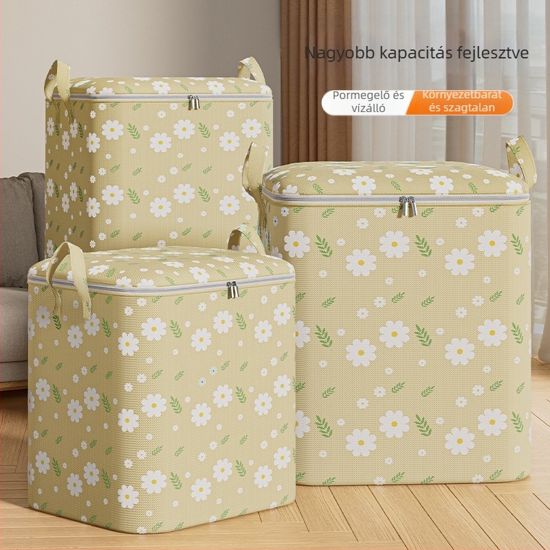Kocka alakú tároló táska dunyha és ruhák számára, nonwoven anyagból, többfunkciós, hálószoba, utazás és nappali tároláshoz