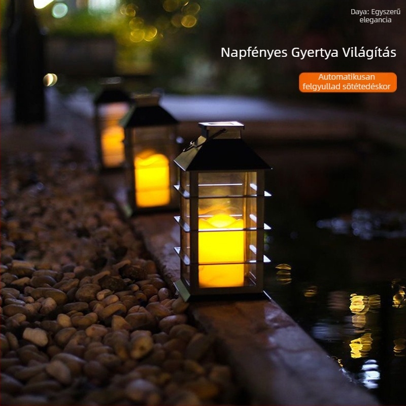 Napelemes kültéri LED gyertya lámpa indukciós kapcsolóval, IP44, 0.2W, 1.2V, gyertya-stílusú