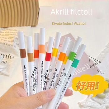 Akril marker tollkészlet művészethez – vízálló, nem fakul, graffitihez, kerámiához és akvarellhez alkalmas – Joyful