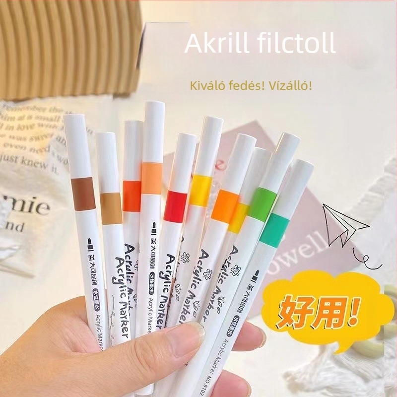 Akril marker tollkészlet művészethez – vízálló, nem fakul, graffitihez, kerámiához és akvarellhez alkalmas – Joyful