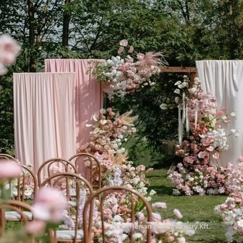 Gyöngyház chiffon függöny - kézzel készített, testreszabható születésnapi dekorációhoz