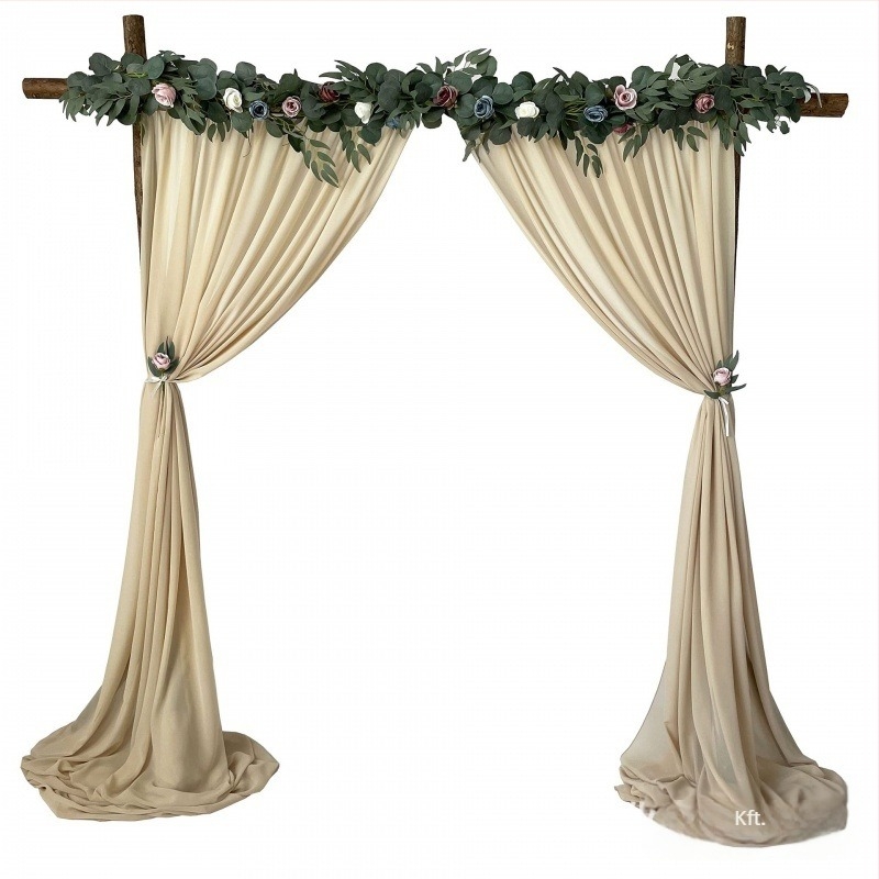 Gyöngyház chiffon függöny - kézzel készített, testreszabható születésnapi dekorációhoz