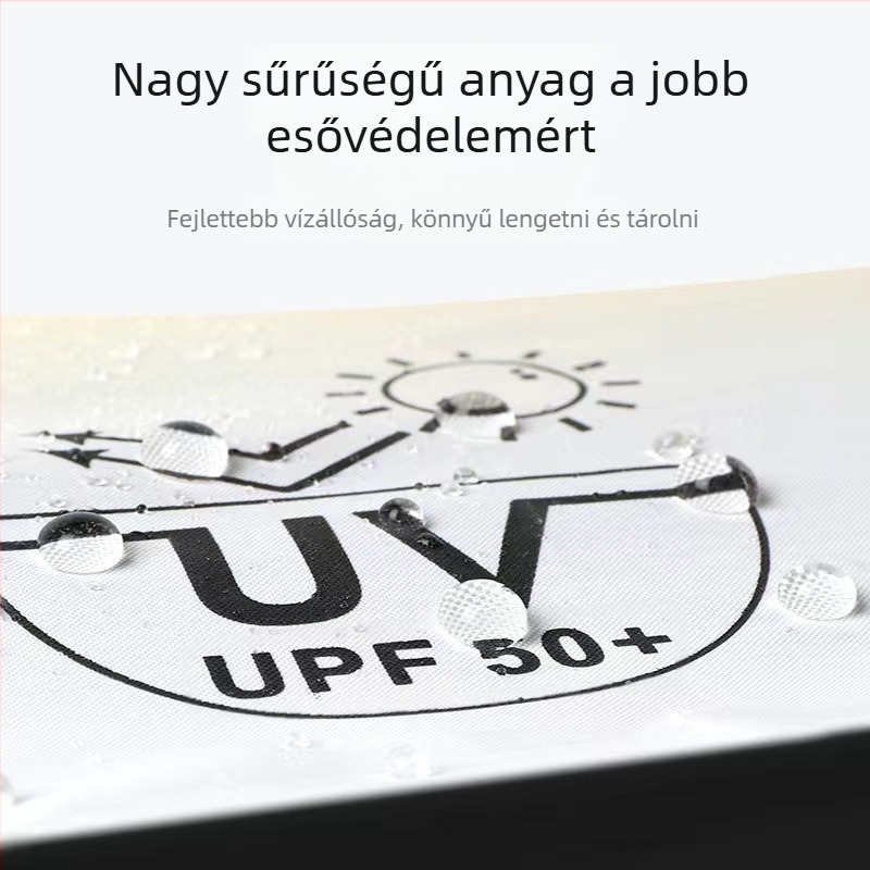 Ötágú mini esernyő, ultrakönnyű, kézi nyitás, 6 bordás keret rostból, tengely ötvözet, 210T anyag, UPF 50+